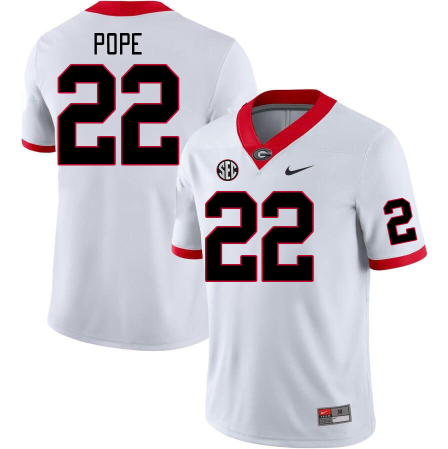 Men #22 Jake Pope Georgia Bulldogs College Football Jerseys Stitched-White